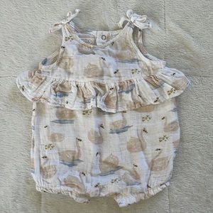 Mud Pie swan one piece 6-9 months (runs small)